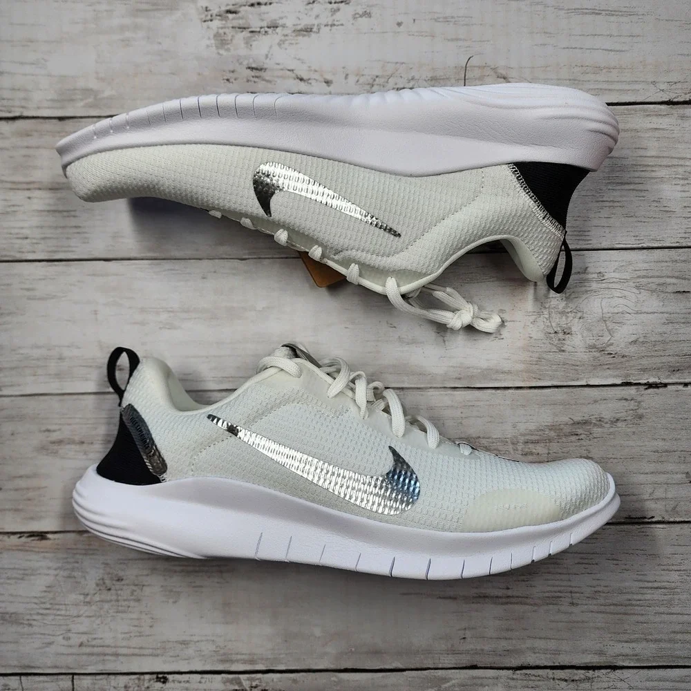Sz 11 WMNS (M 9.5)‎ NIKE Flex Experience RN 12 PRM White Silver FZ2114-100 NoLid